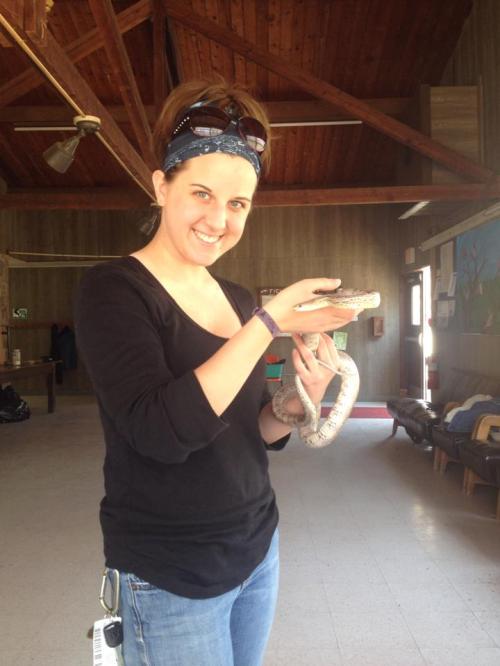 Arrianne and Voldemort, a corn snake
